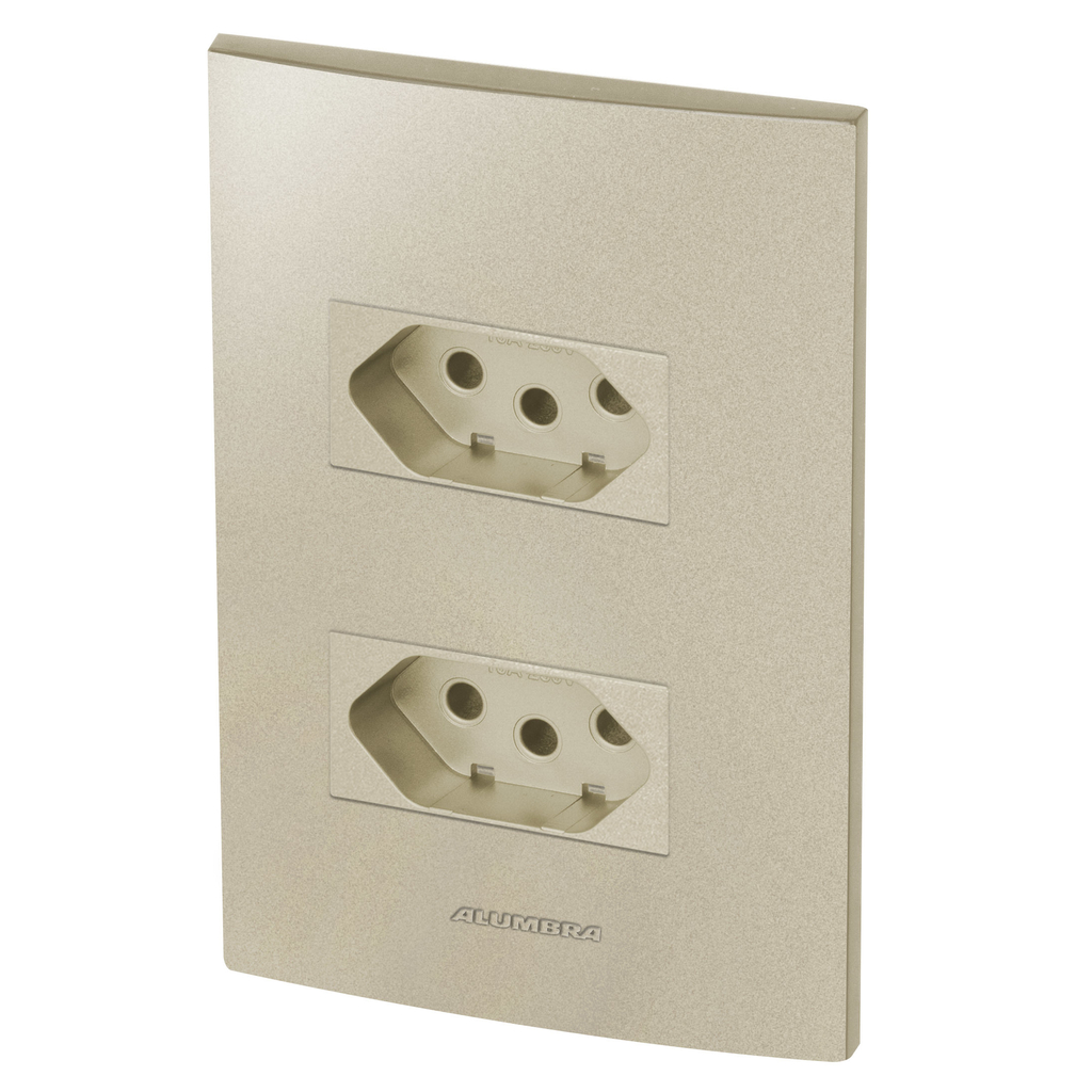 Conjunto 1 Tomadas 10a + 1 Tomada 20a - Inova Champanhe - Acp26