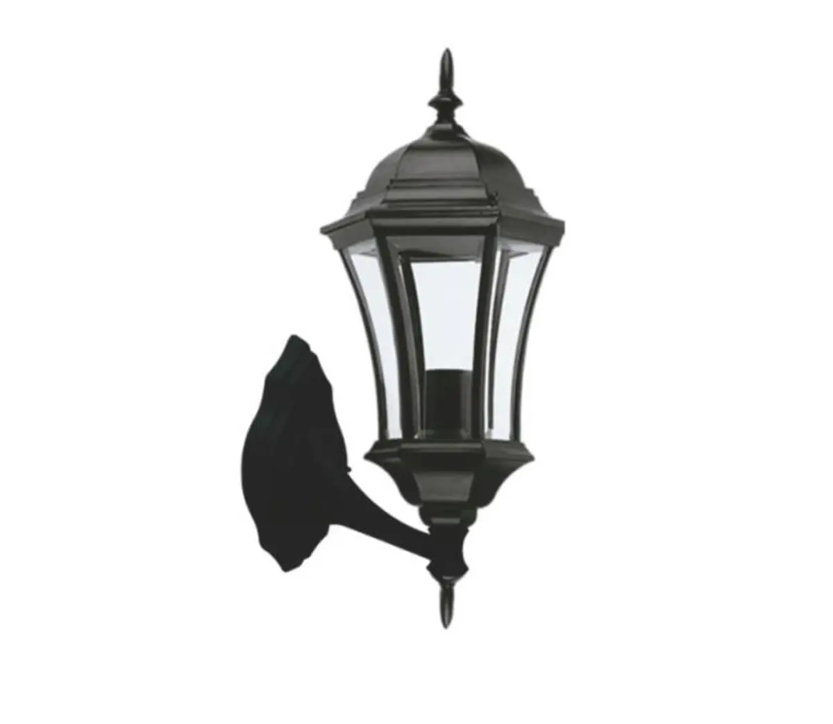 Arandela Colonial Clássica 6 Vidros Em Alumínio 50cm Preto