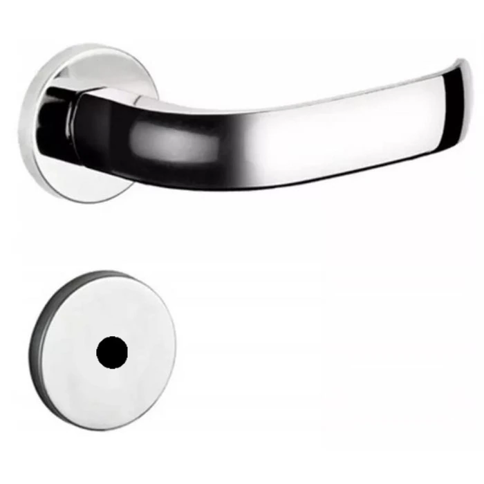 Fechadura Icaro Banheiro Roseta Redonda Cromada 40mm Ros22 (40x53 Oval) Soprano