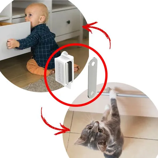 Fecho Magnetico Imã P/ Móveis  Branco