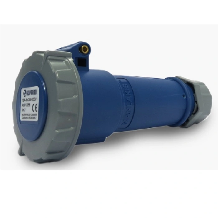 Tomada Acoplamento Industrial 63a 3p+t 220/240vca Azul Ip67 9h Acp-4559