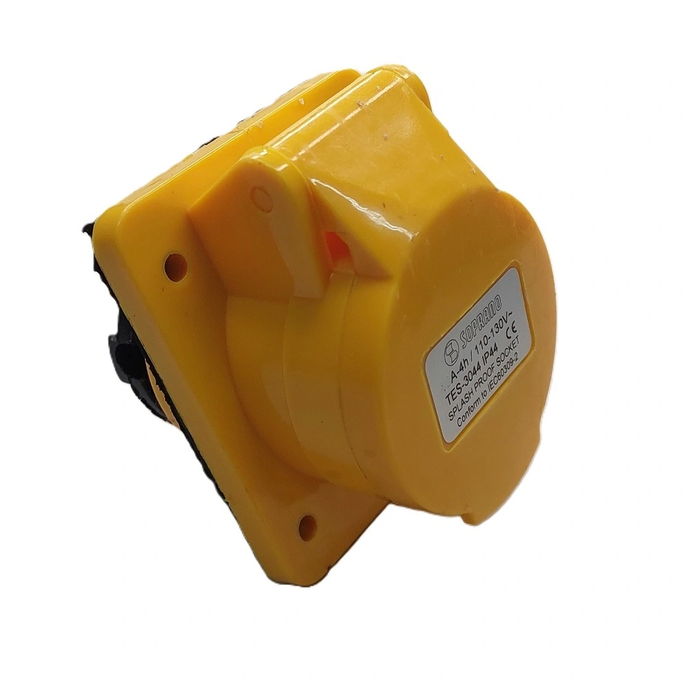 Tomada Industrial Embutir Ip44 16a 2p+t 110/130vca Amarela 4h Tes-3044