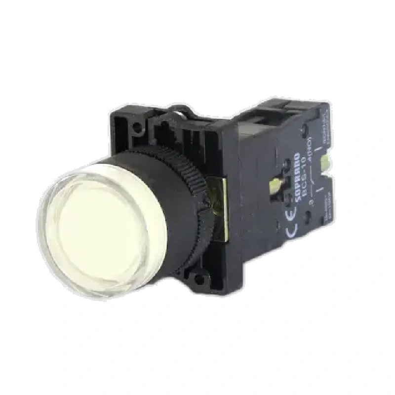 Botão Comando Impulso Iluminado Led 220vca 1na Branco