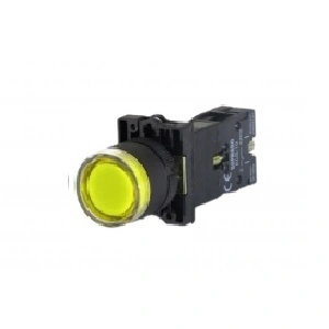 Botão Comando Impulso Iluminado Led 220vca 1na Atuador Amarelo