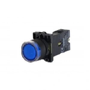 Botão Comando Impulso Iluminado Led 220vca 1na Atuador Azul