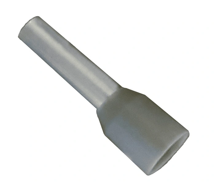 Terminal Tubular Ilhós Simples 0,75 Mm² Cinza 100 Peças