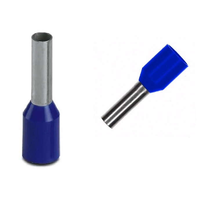 Terminal Tubular Ilhós Simples 2,50 Mm² Azul 100 Peças