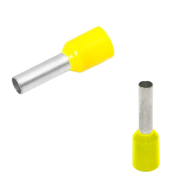 Terminal Tubular Ilhós Simples 6,00 Mm² Amarelo 100 Peças