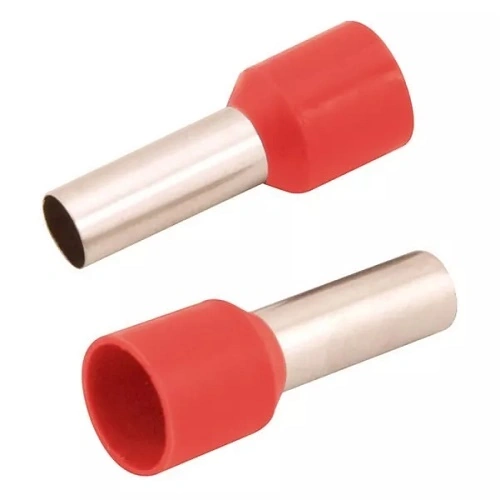Terminal Tubular Ilhós Simples 10mm² E12mm 100 Peças
