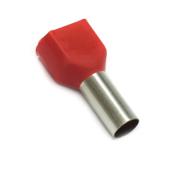Terminal Tubular Ilhós Duplo 1,00 Mm² Vermelho 100 Peças