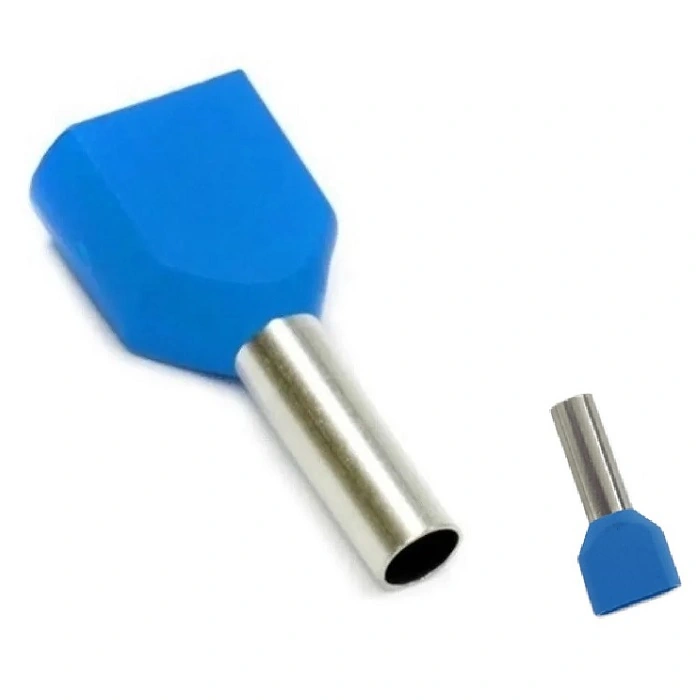 Terminal Tubular Ilhós Duplo 2,50 Mm² Azul 100 Peças