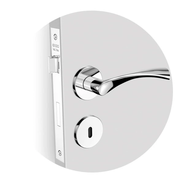 Fechadura Pallace Interna Roseta Redonda Cromada 55mm Soprano