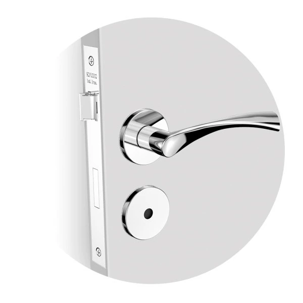 Fechadura Pallace Banheiro Roseta Redonda Cromada 55mm Soprano