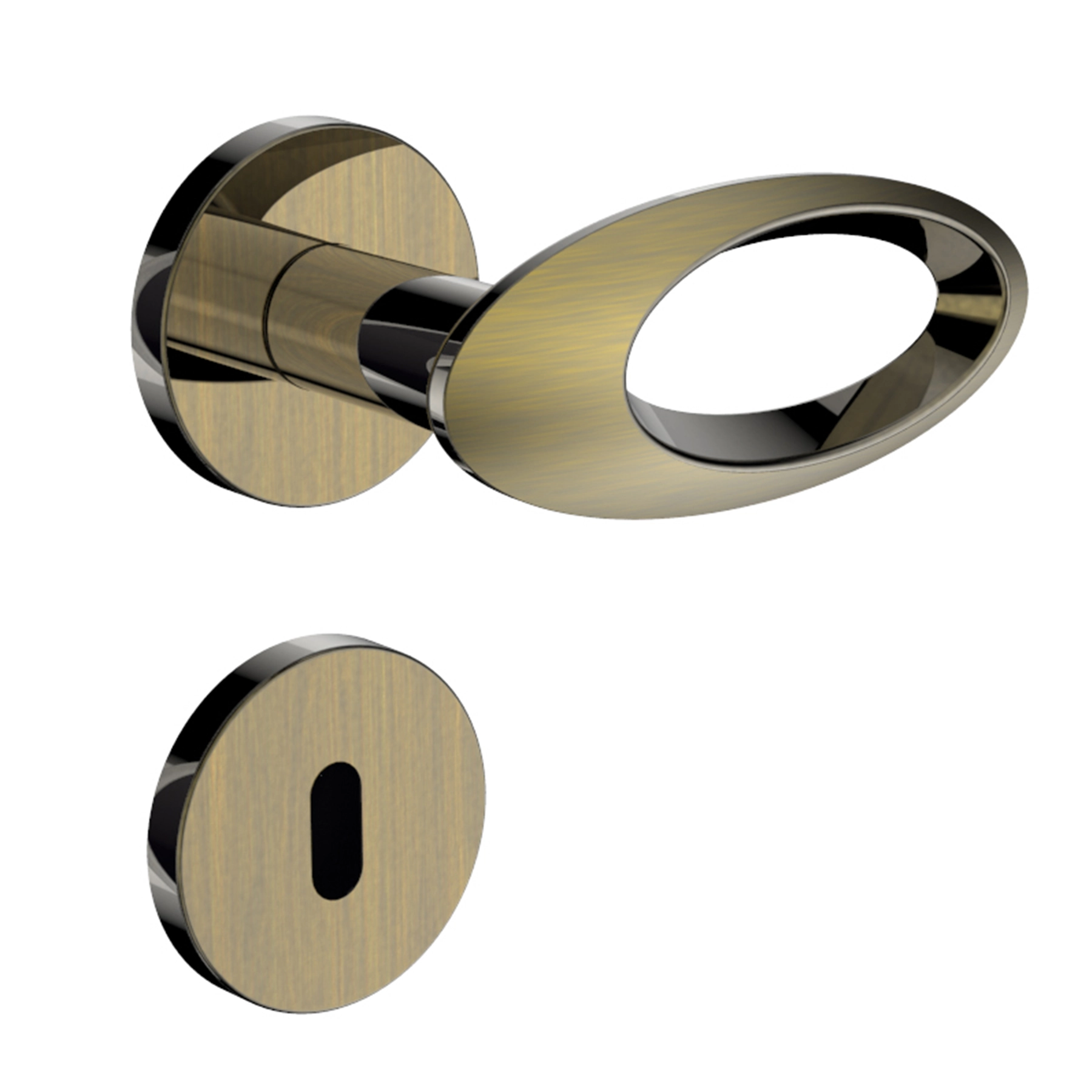 Fechadura Soprano para Porta Interna Antique 40mm Chave Simples Open Golf Brass