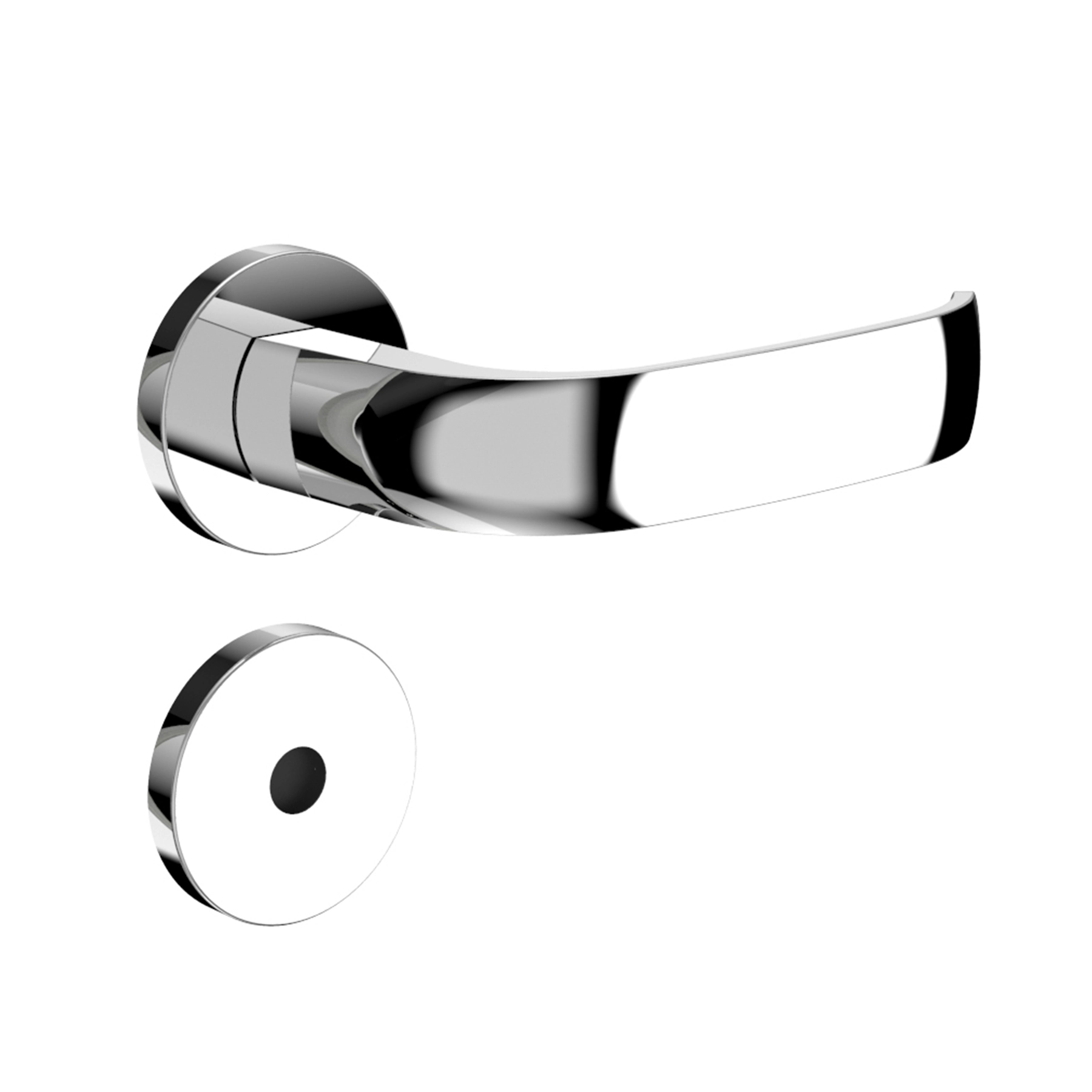 Fechadura Soprano para Porta do Banheiro Cromado 40mm Chave Simples Icaro