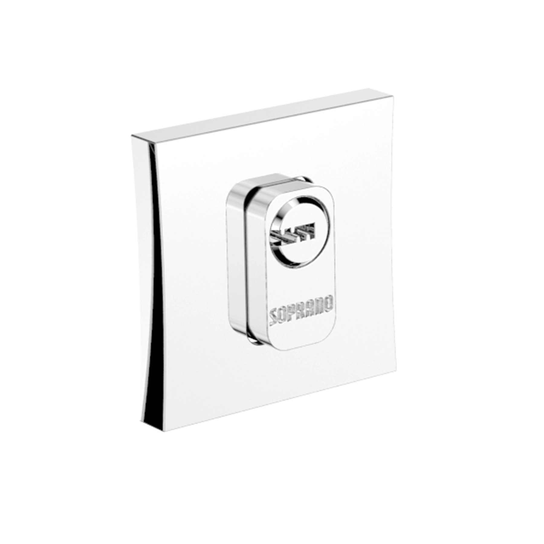 Fechadura Soprano Trinco Rolete para Porta Pivotante Cromado 45mm Chave Simples Roseta34