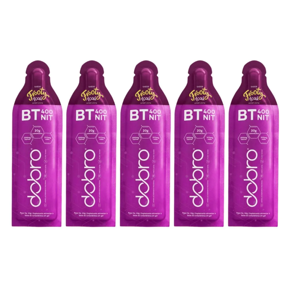 BT 400 Nitrato Gel 5 Sachês 30g Carboidratos Dobro Frooty Açaí