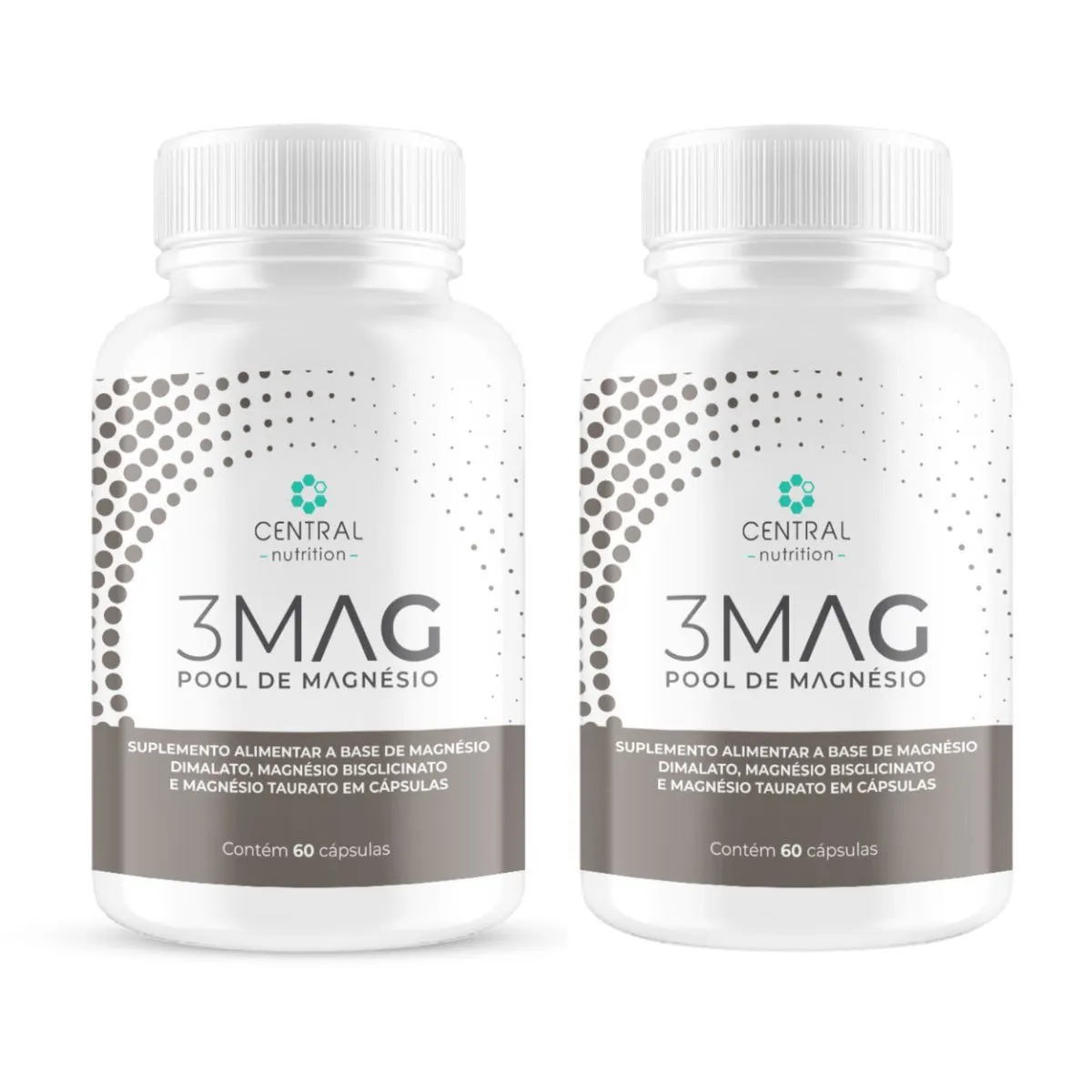 Kit 2 3Mag Pool Magnésio 60 Cápsulas Central Nutrition Sem Sabor