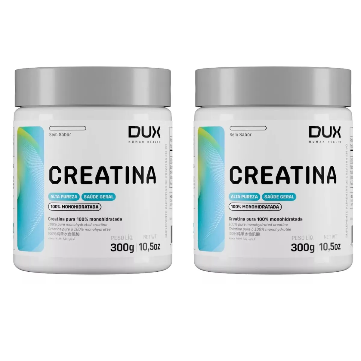 Kit 2 Creatina 100% Monohidratada Alta Pureza 300g Dux Nutrition Sem Sabor