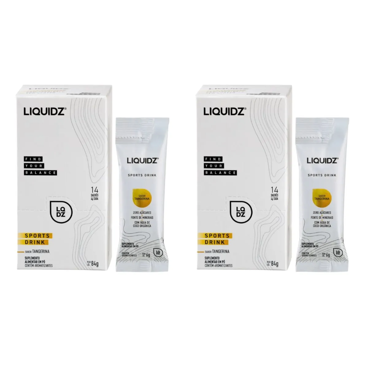 Kit 2 Sport Drink Liquidz caixa 14 Saches Tangerina