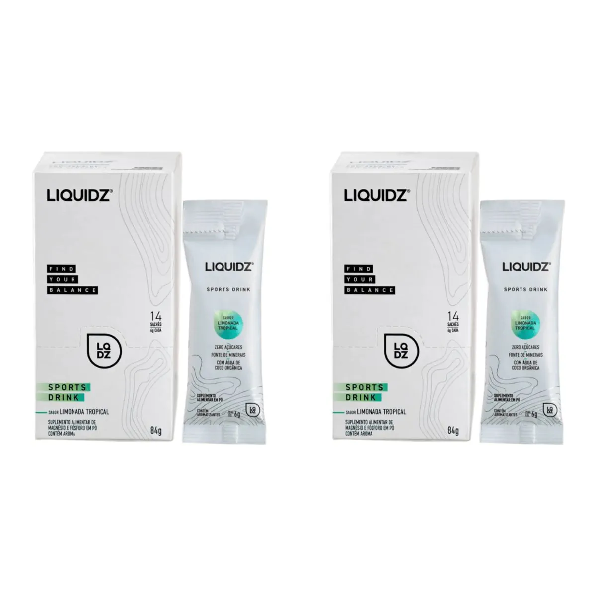 Kit 2 Sport Drink Liquidz caixa 14 Saches Limonada Tropical