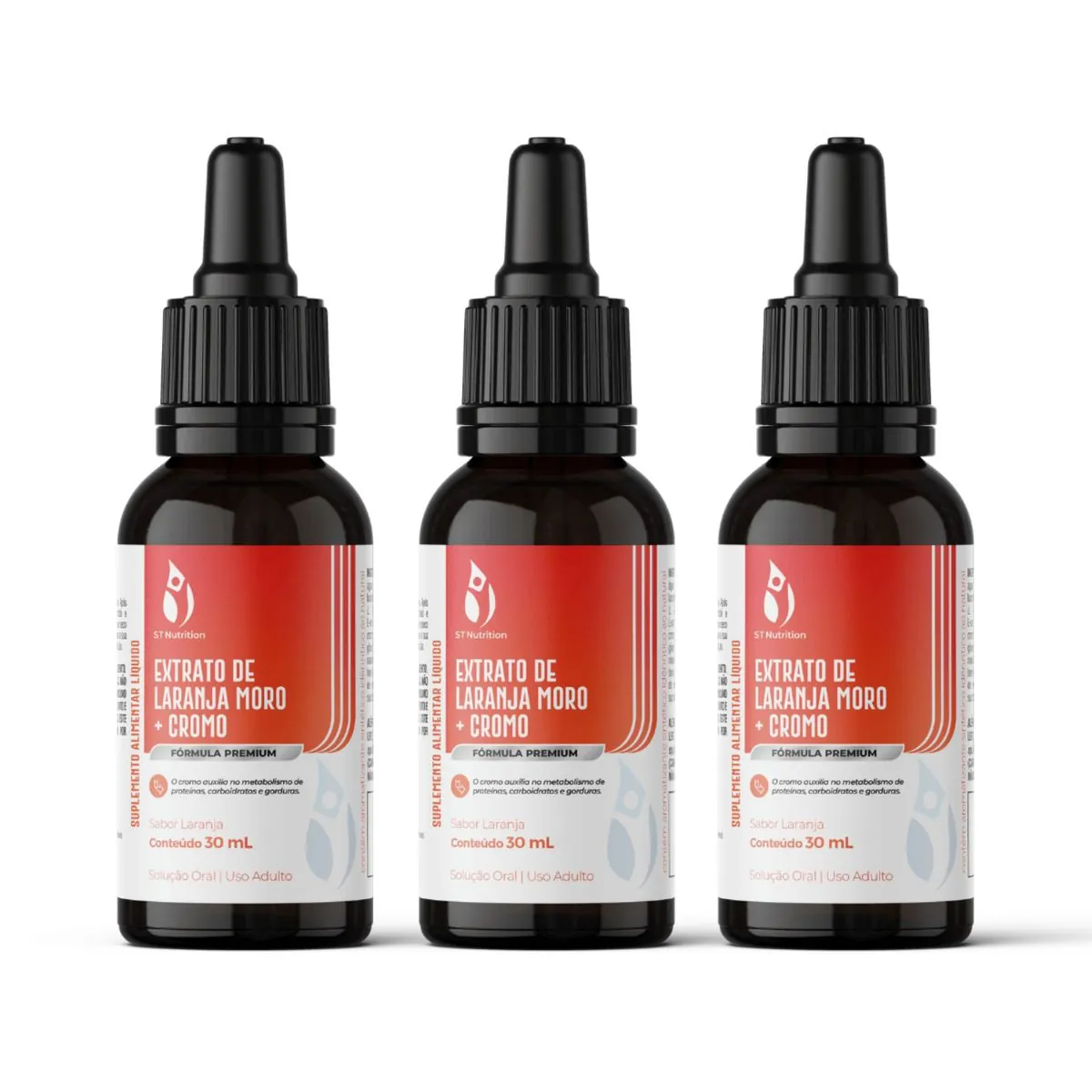 Kit 3 Extrato de Laranja Moro + Cromo ST Nutrition 30ml