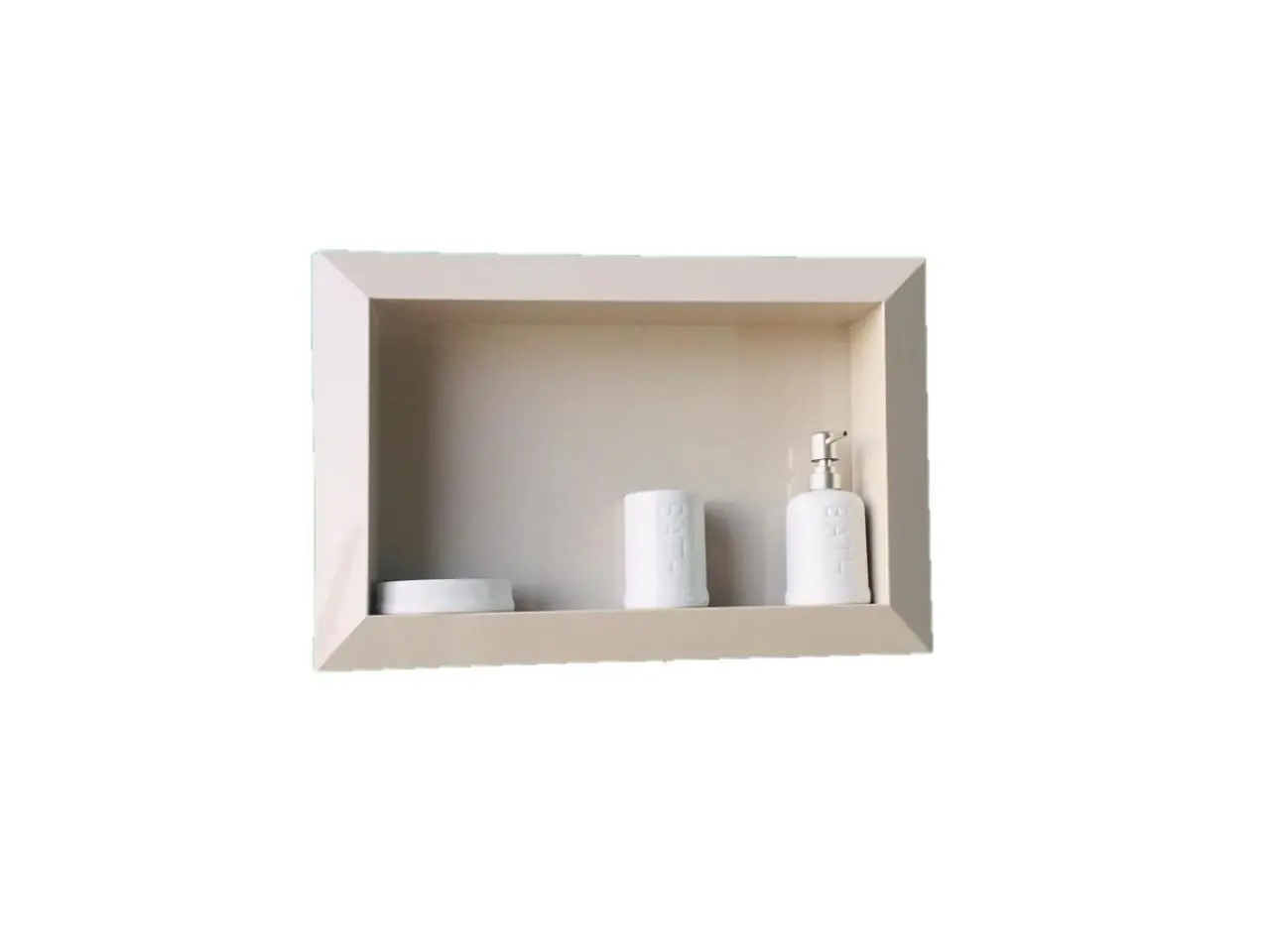 Nicho Em Porcelanato Borda Diamante 60x40 Bege