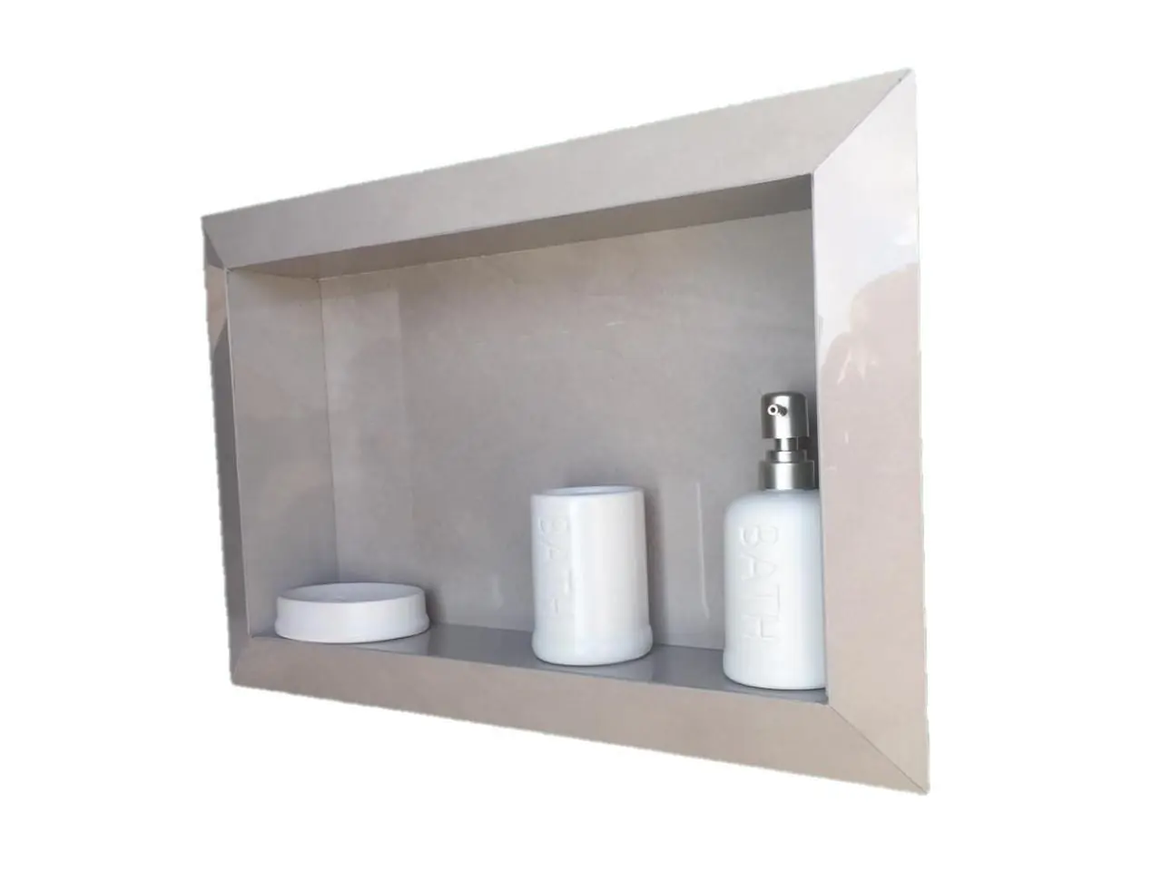 Nicho Todo Em Porcelanato Borda Diamante 60x40 Cinza
