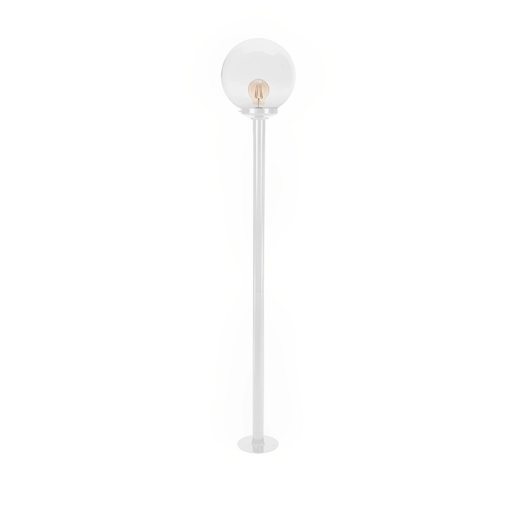 Poste de Jardim 1 Lâmpada Branco 2,16m com Globo Vidro Transparente Blumenau