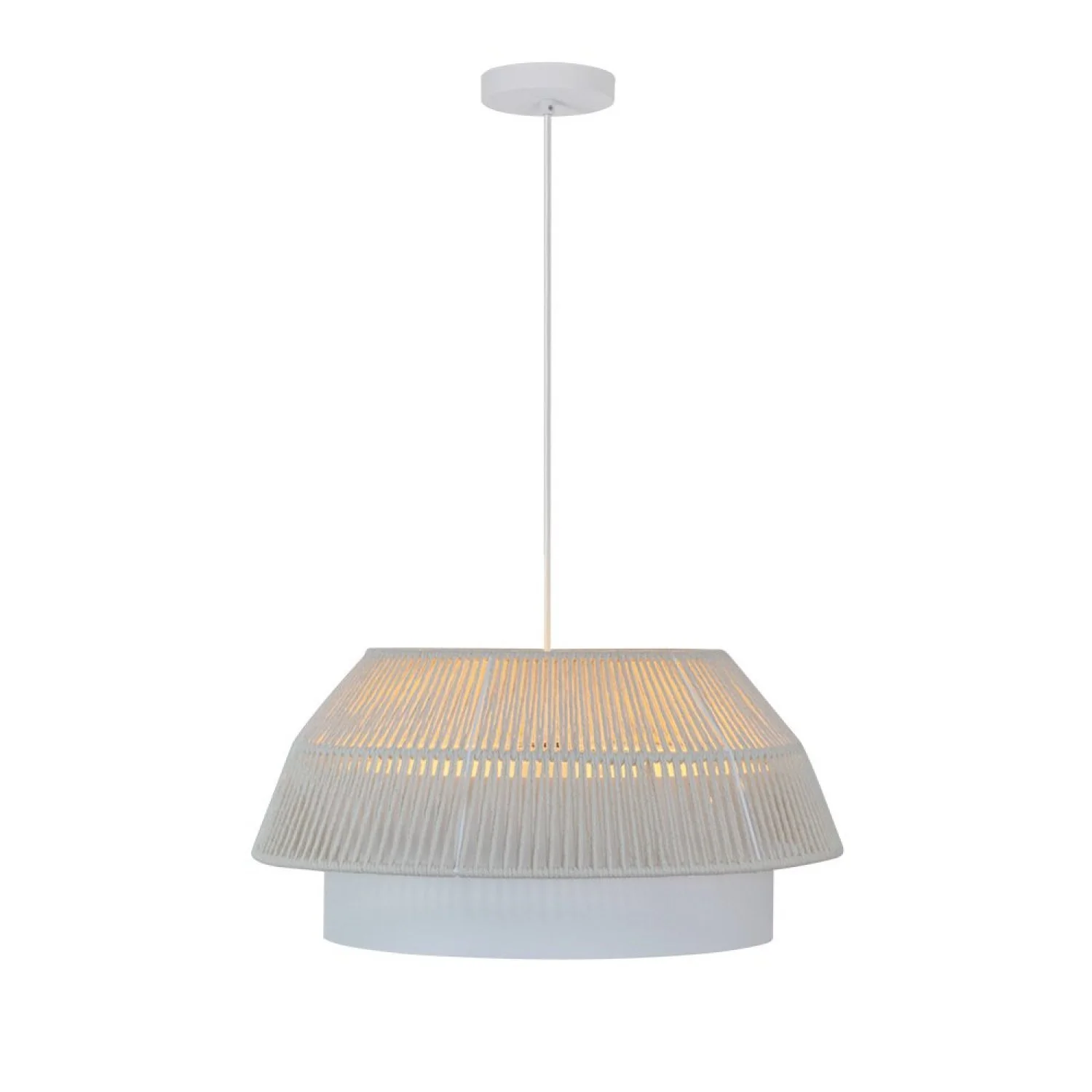 Pendente Gaia 60cm Blumenau Branco/fio Macramê Cru