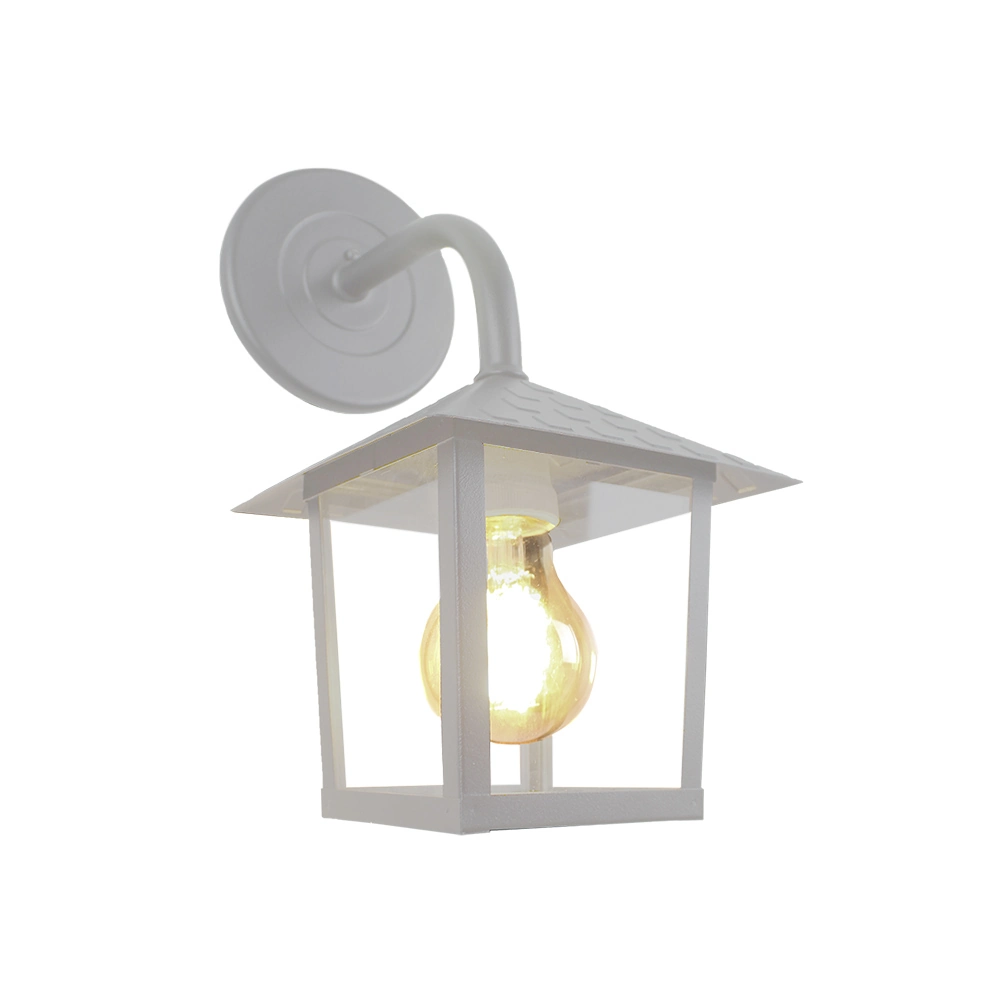 Arandela Blumenau Colonial Nina Quadrada Vidro Liso E27 Bivolt Branco