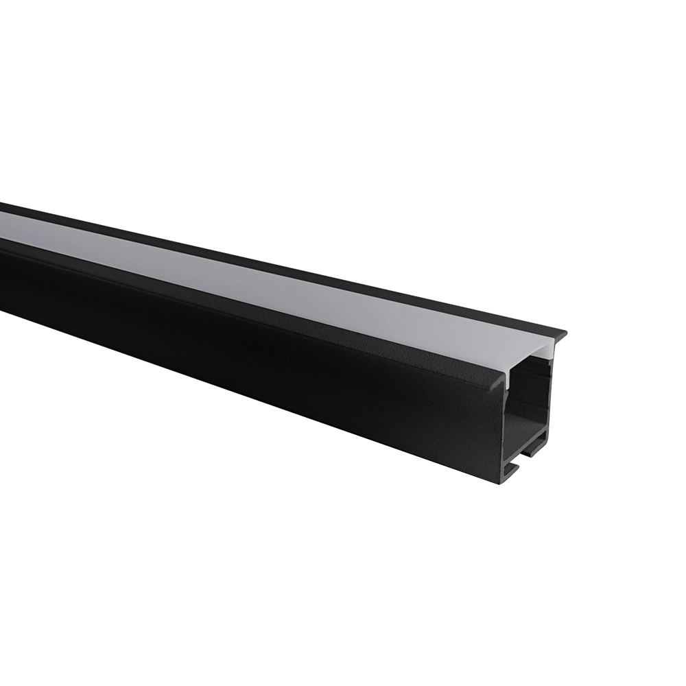 Perfil De Embutir Para Fita Led Blumenau Line Easy 36mm Com 3 Metros Preto Fosco