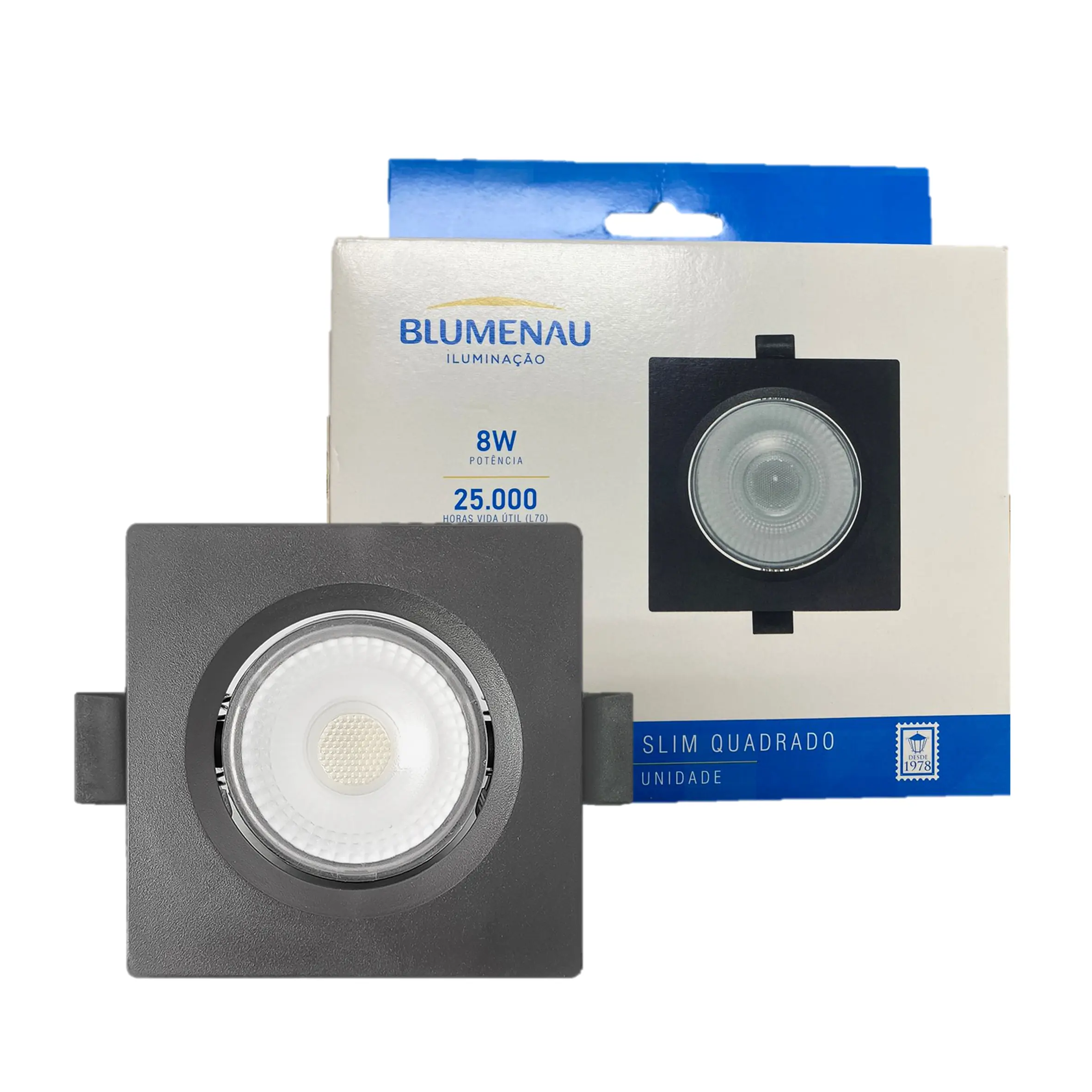 Spot Led Preto Quadrado Embutir 8w Branco Frio 6500k