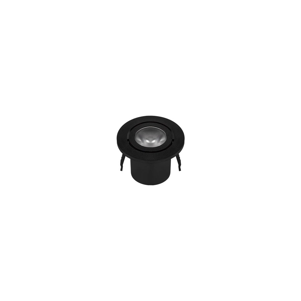 Spot De Embutir Para Móvel Blumenau Cabinet Nano Led Redondo 1w Bivolt Preto 6500k Luz Branca