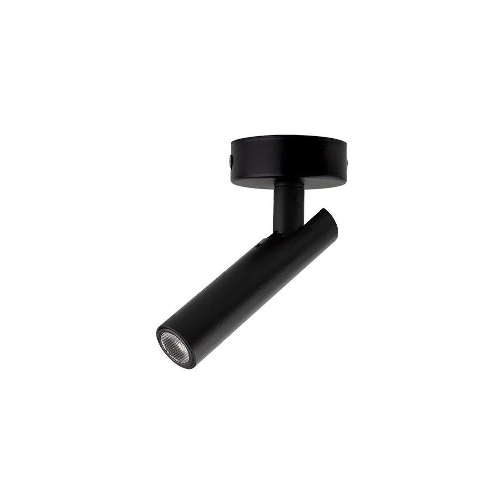 Spot De Sobrepor Blumenau Petit Led 2w Bivolt Preto 3000k Luz Amarela