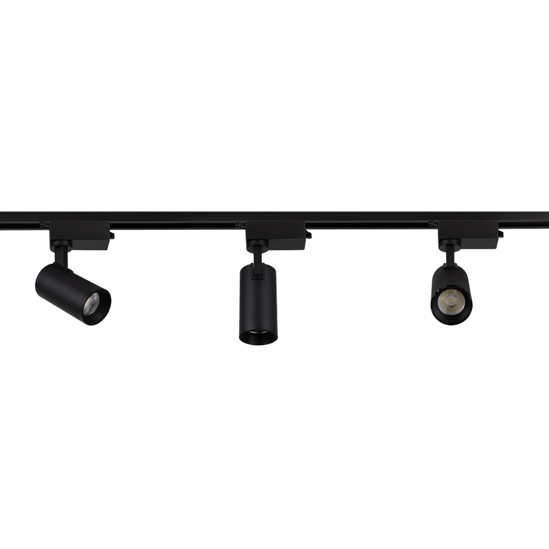 Kit Trilho com 3 Spots LED Amarelo 15W Up Blumenau Iluminação Preto Bivolt