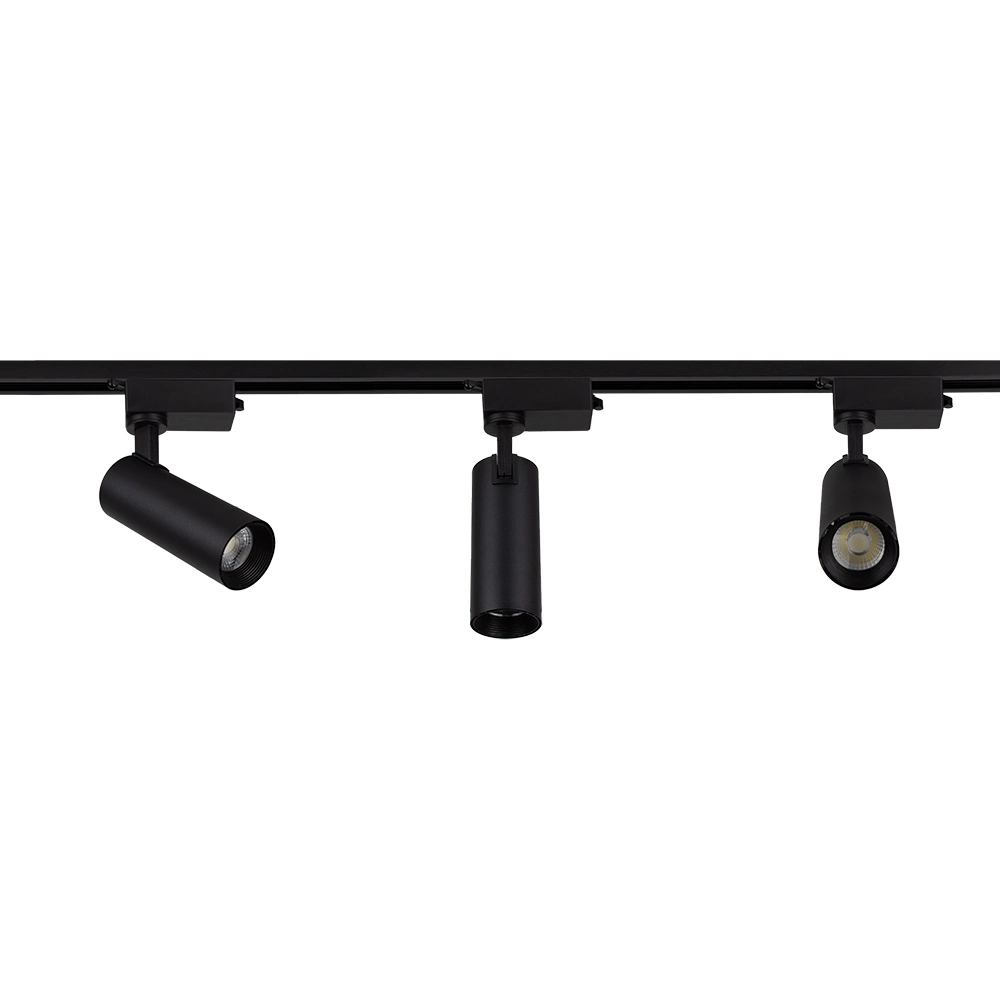 Trilho Eletrificado Com 3 Spots Led Up Blumenau 45w Bivolt Preto 6500k Luz Branca