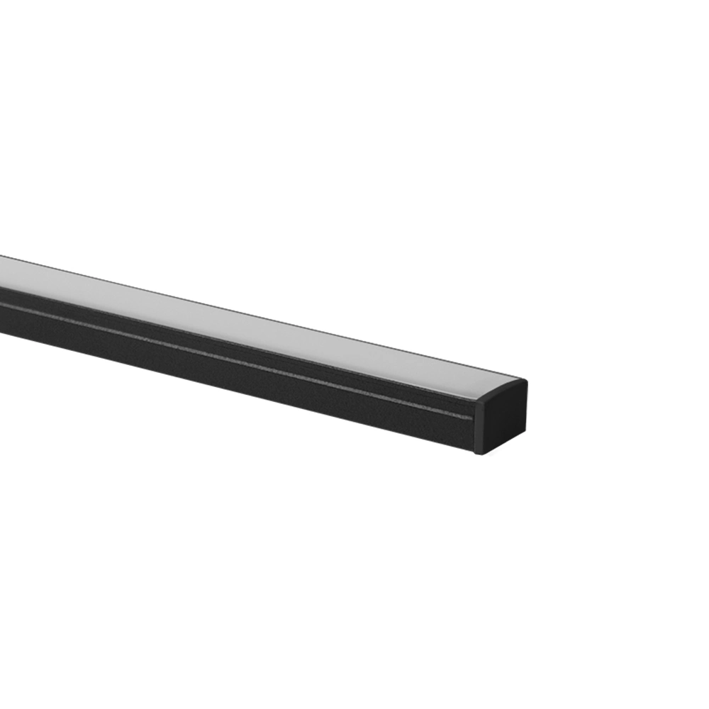 Perfil De Embutir / Sobrepor Para Fita Led Blumenau Line Easy Marcenaria 17mm Com 2 Metros Preto Fosco