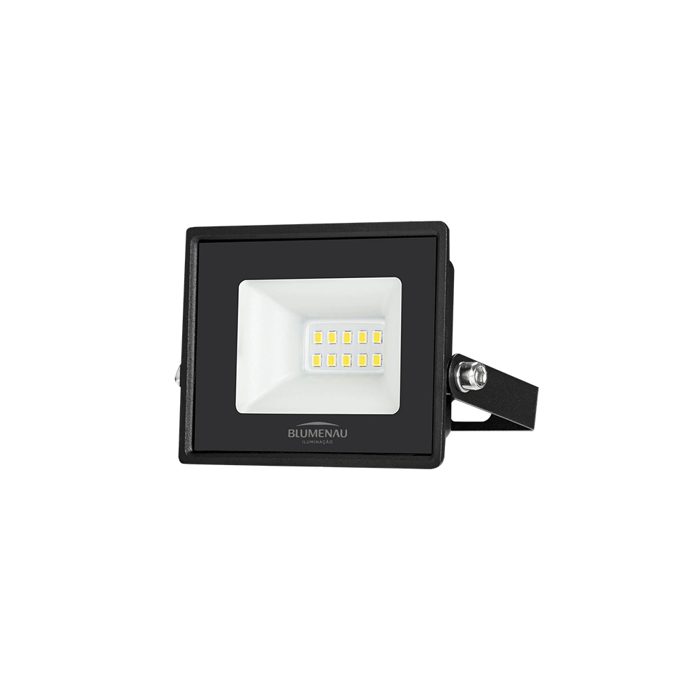 Refletor Blumenau Led Tech Pro 10w Preto Bivolt 3000k Luz Amarela