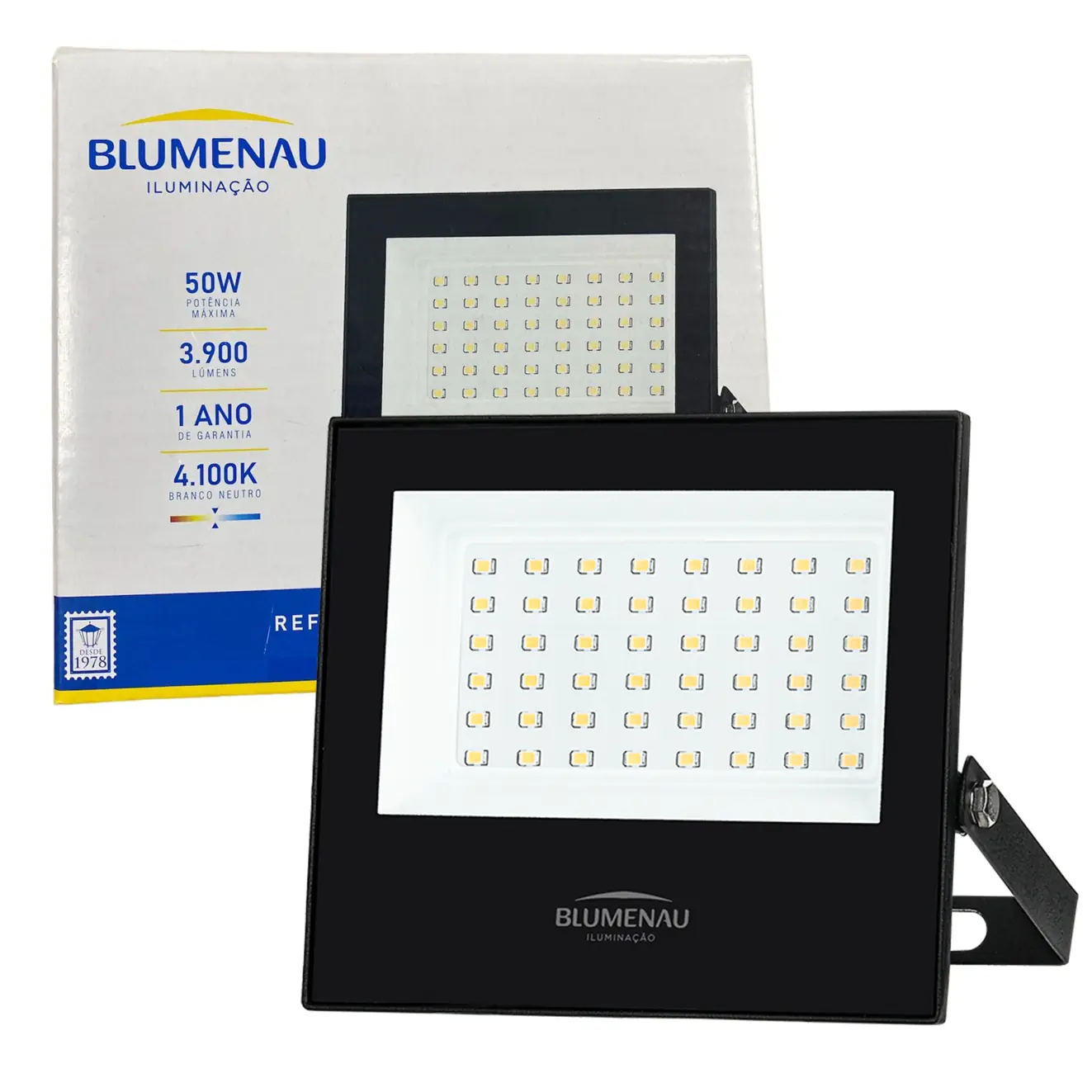 Refletor Holofote Led Slim 50w Branco Neutro 4100k Ip66