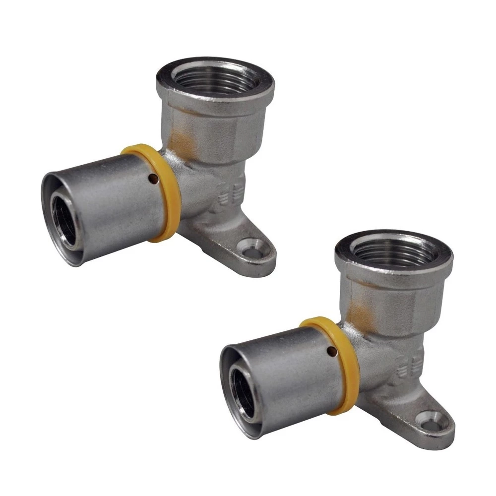 Kit 2 Joelho Cotovelo Base Fixa P/ Gás 16mm 1/2 Pex Gás