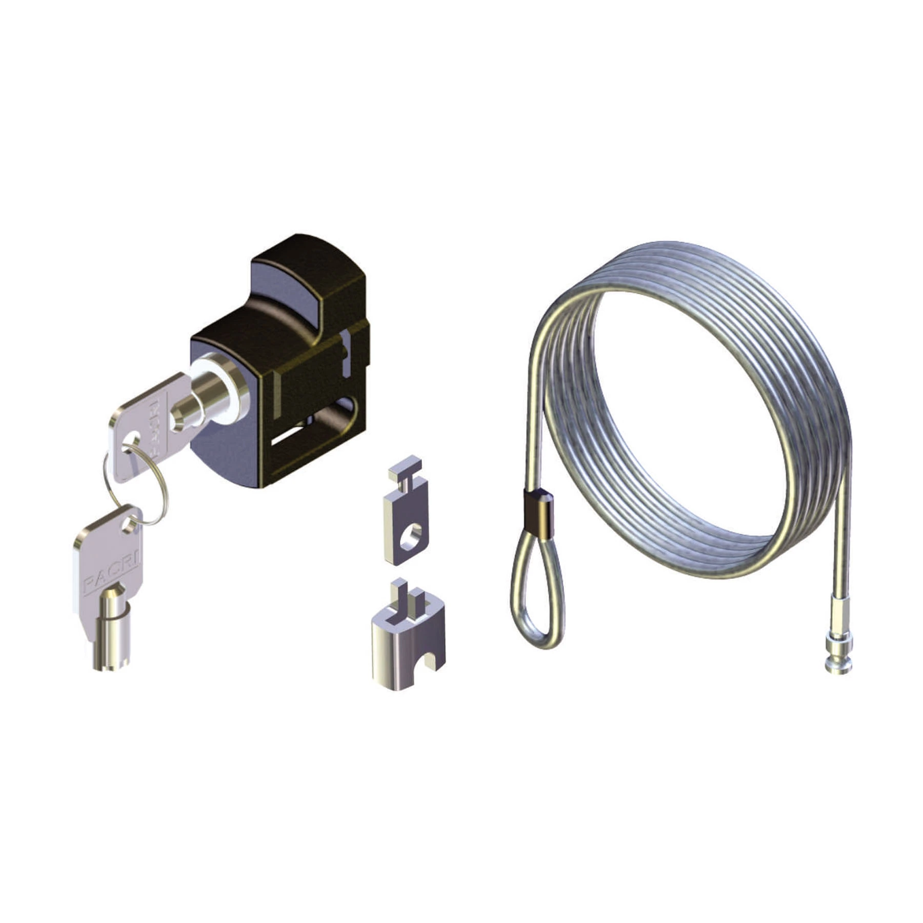 Cadeado com Cabo Tubular Zamac Preto e Cinza Pacri