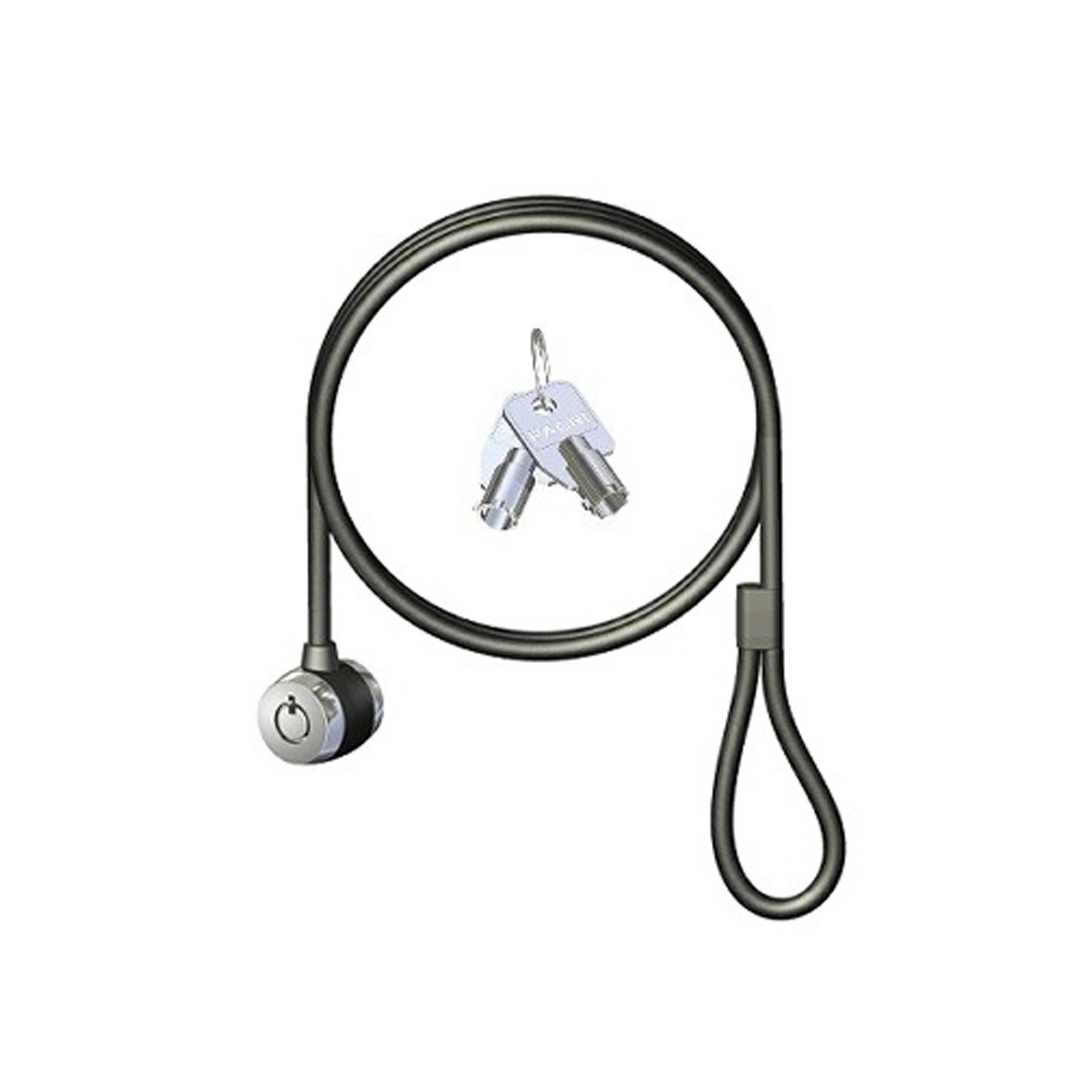Cadeado com Cabo Tubular Zamac Preto e Cromado Pacri