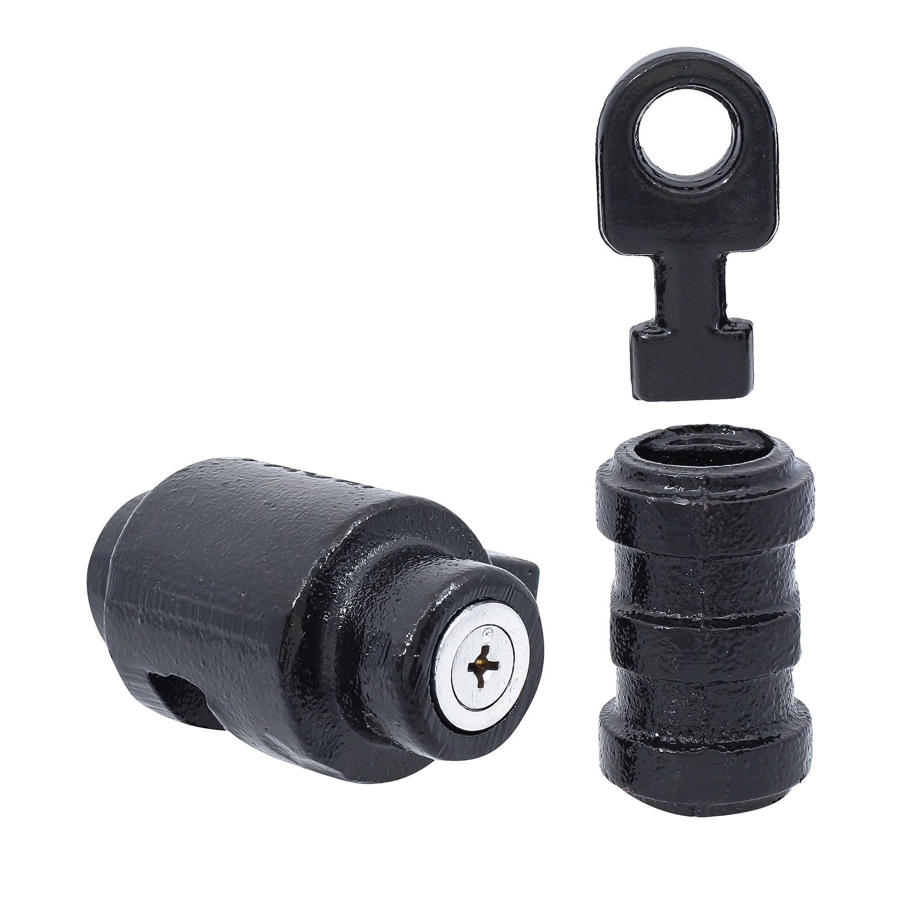 Cadeado de Chão com Chave Tetra Aço Preto Pacri