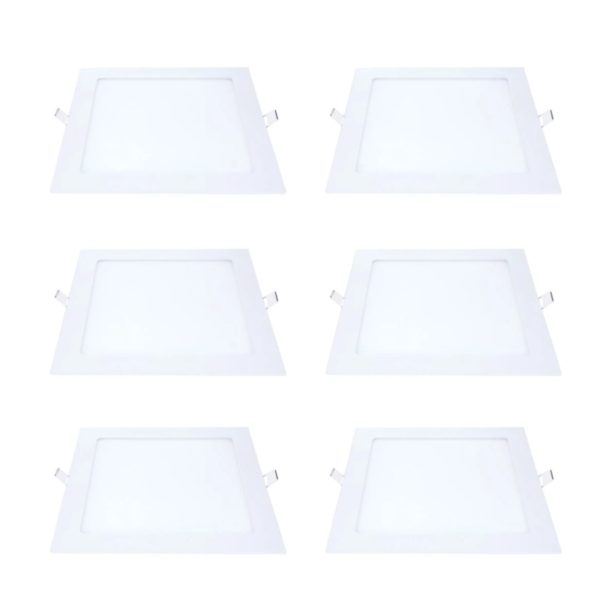 Kit 6 Painel Led Embutir Quadrado Luz Fria 6500k 12w 17cm