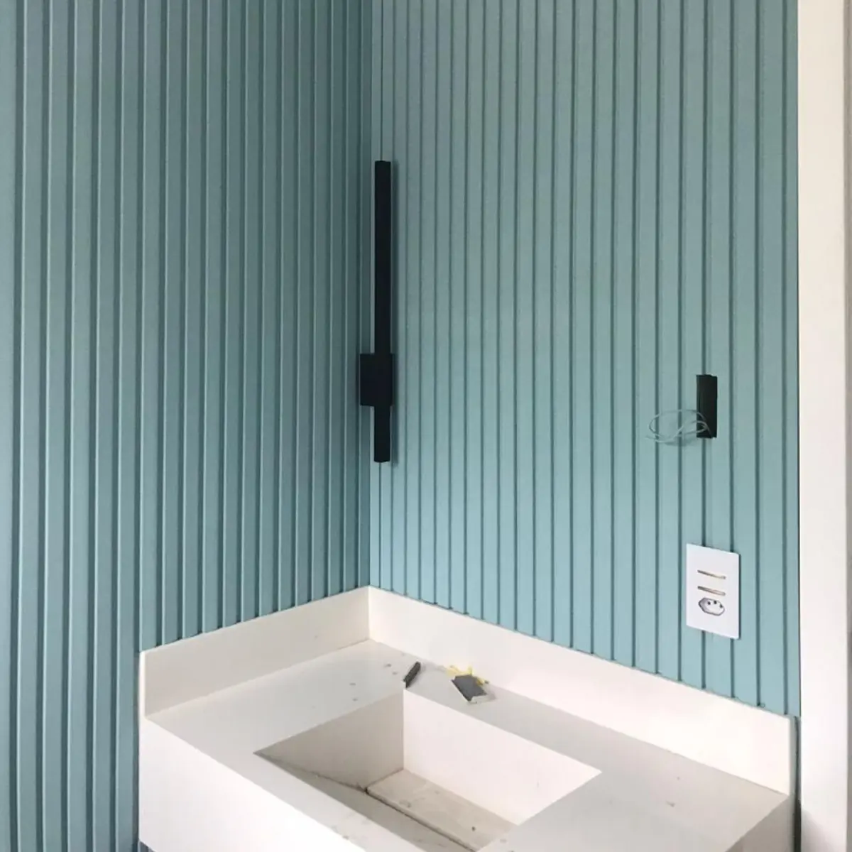 Kit 12 Placas Painel Sustentavel Ripado Revestimento Decorativo Interno Moderno Flexivel 50cmx50cm 3d Pvc