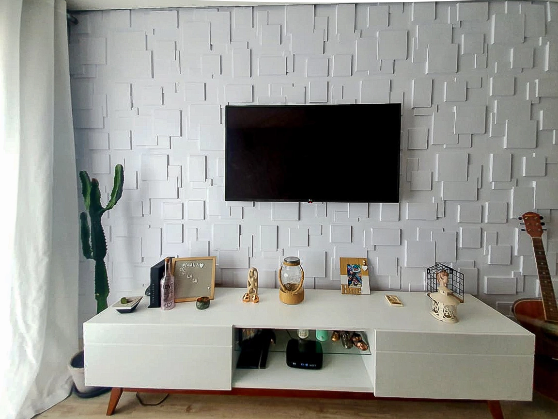 Kit 21 Placas Painel Parede Decorativo Revestimenot Relevo Impacto Casa Flexivel 3d Pvc