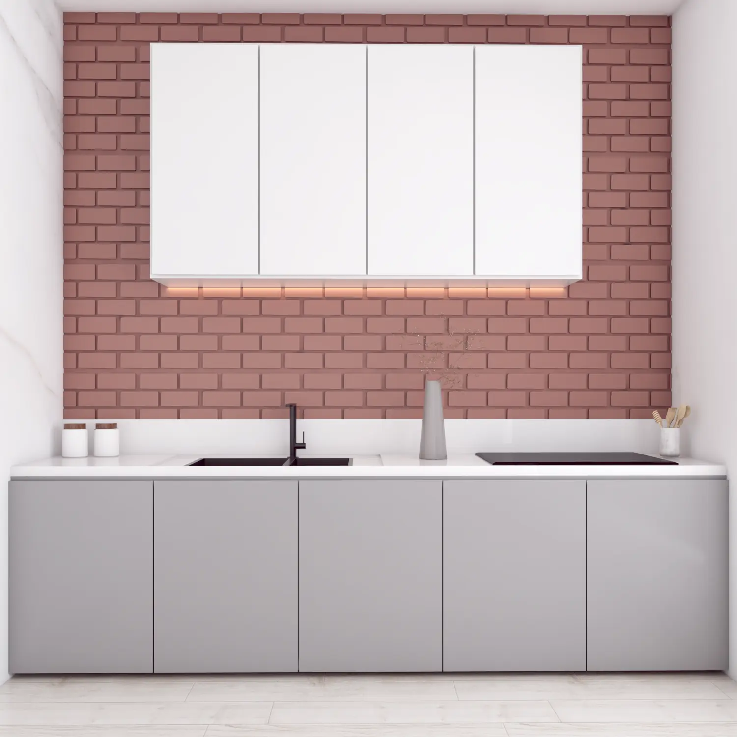 Kit 20 Placas Revestimento Decorativo Tijolinho Encaixe Rustico Cozinha Azulejo Texturizado 3d