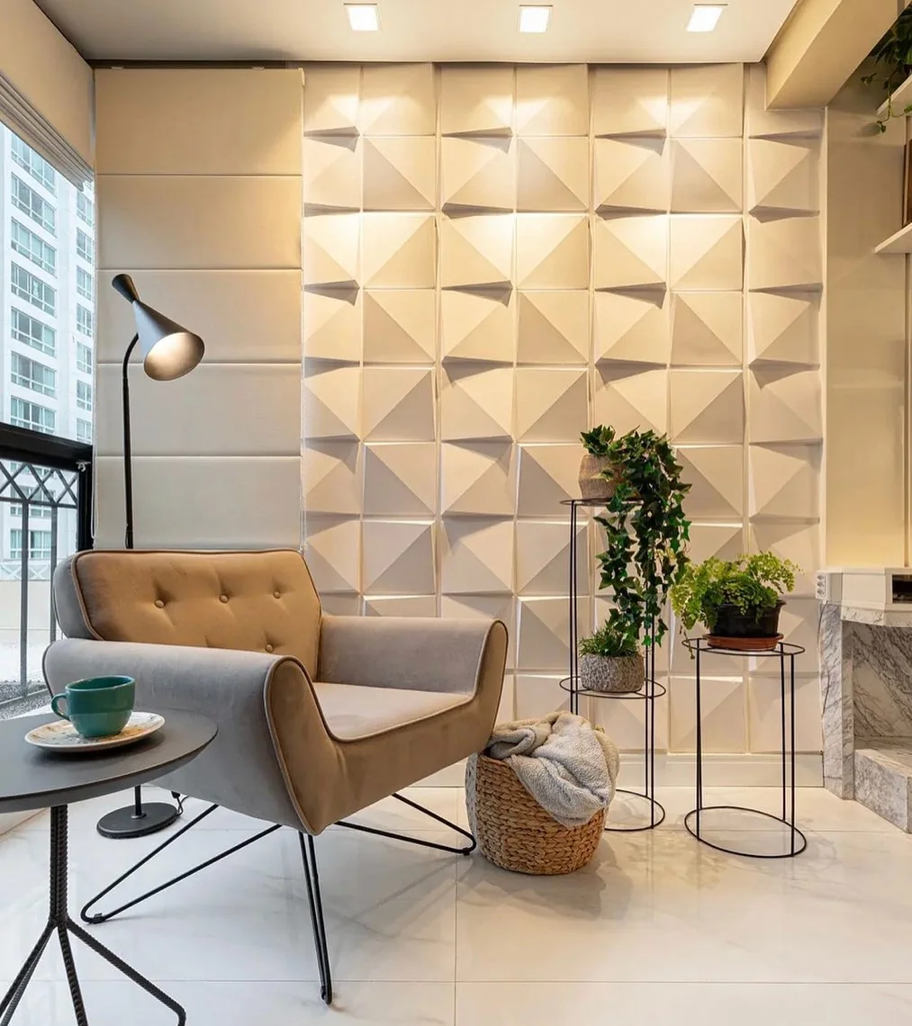 Kit 5 Placas Decorativas Painel Flexivel Texturizado Branco Forro Teto Acabamento Revestimento 3d Pvc