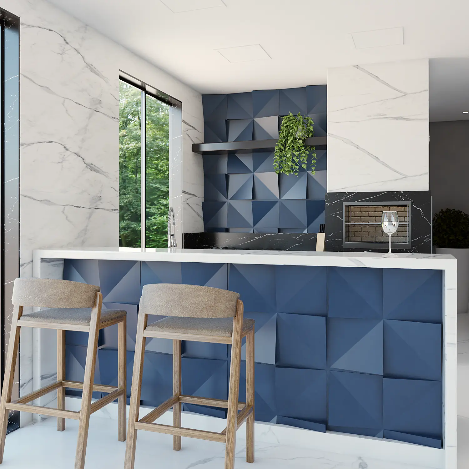 Kit 20 Placas Acabamento Flexivel Decorativo Relevo Parede Texturizado Fachada Sala Poliestireno 3d